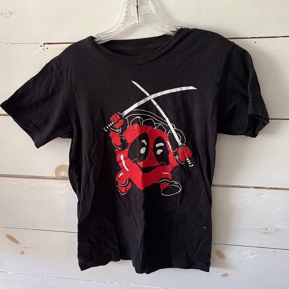 Koolaid Man ninja adult small black tee, Graphic lab brand, throwback, EUC